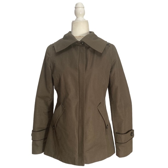 Soia & Kyo Jacket Women’s Brown Cotton Blend Zip Front with Storm Flap Jacket - Picture 6 of 12